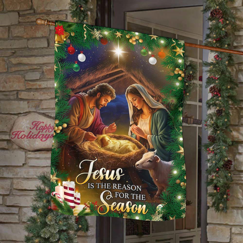 Christianartworkshop Jesus Is the Reason Nativity Garden Flag: Faith & Joy Reminder for Yards - image 3