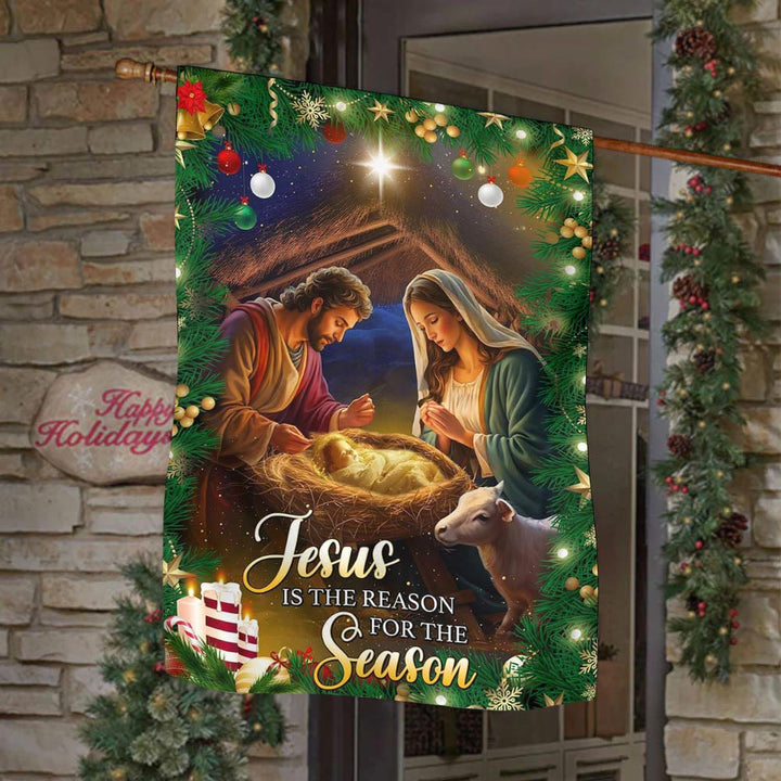 Christianartworkshop Jesus Is the Reason Nativity Garden Flag: Faith & Joy Reminder for Yards - image 3