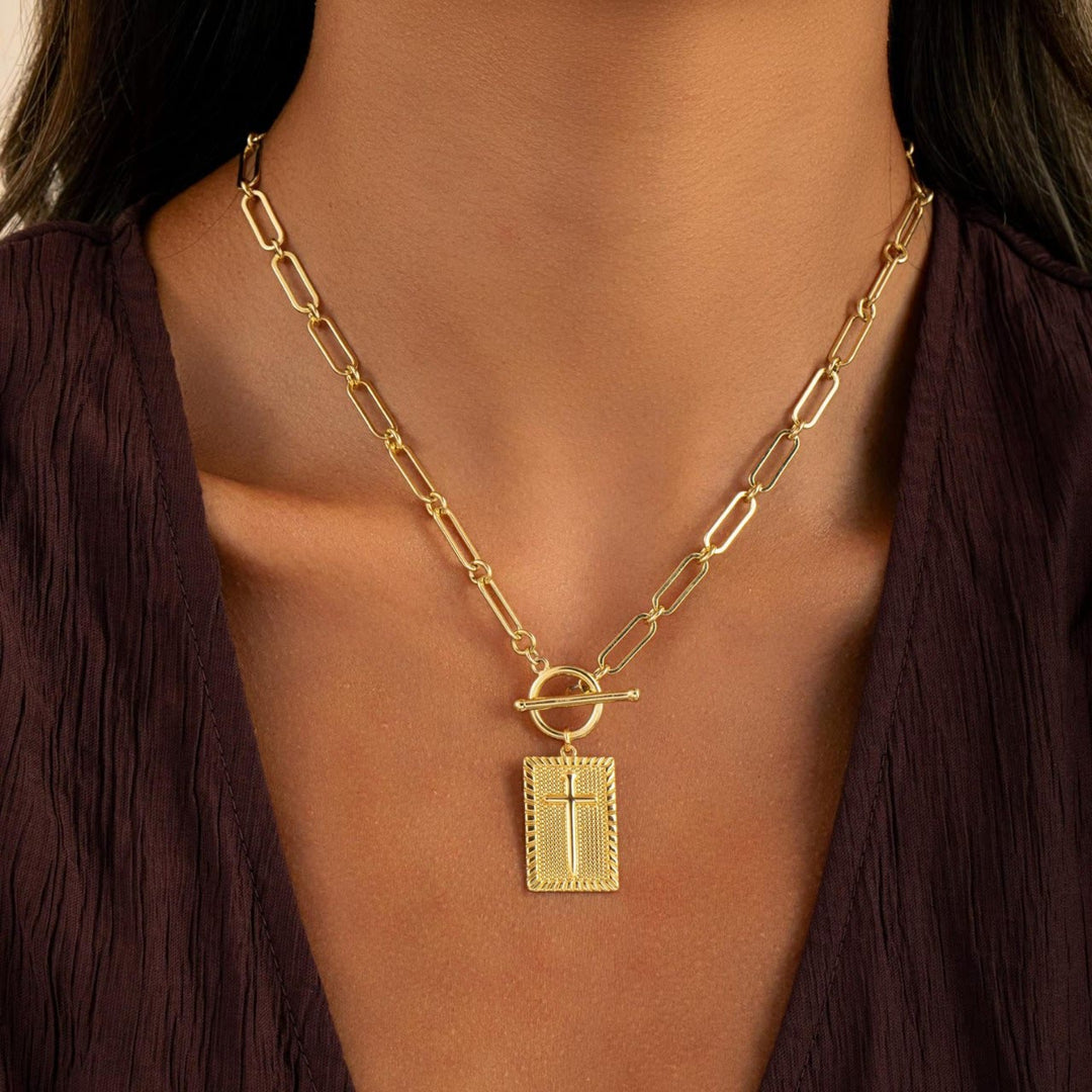 Christianartworkshop Cross Tag Necklace: Daily Reminder of Faith & Artistic Craft for Believers - image 1