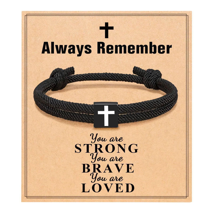 Christianartworkshop Milano Rope Cross Bracelet with Gift Card: Thoughtful Blessing for Baptism & Milestones - Always Remember - image 9