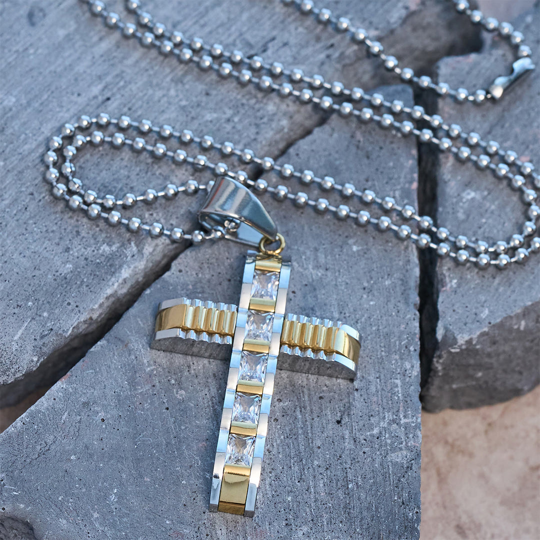 FREE Today: 4-Color Alloy Zircon Cross Necklace: Small Daily Faith Token for Personal Style - Golden - image 9