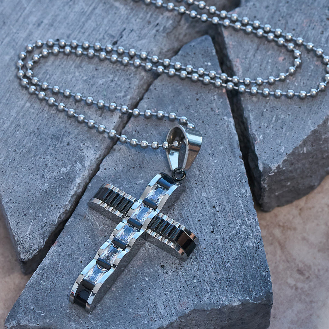 FREE Today: 4-Color Alloy Zircon Cross Necklace: Small Daily Faith Token for Personal Style - Black - image 6