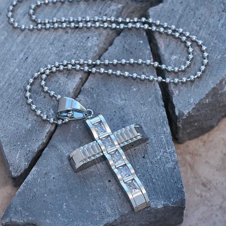 FREE Today: 4-Color Alloy Zircon Cross Necklace: Small Daily Faith Token for Personal Style - Silver - image 3
