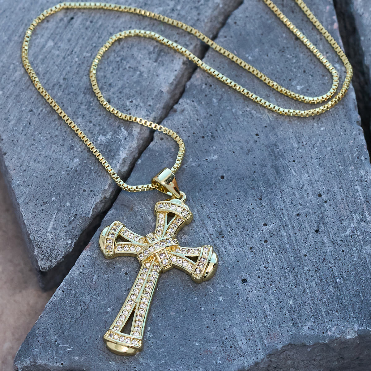 Copper Zircon Cross Knot Necklace – Christian Jewelry Pendant for