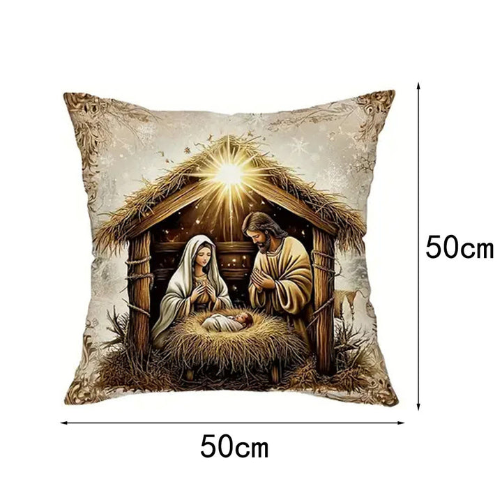 Christianartworkshop Nativity Themed Pillow of 4: Quiet Companion for Living Areas - B - 19.7''*19.7''/50*50cm - image 11