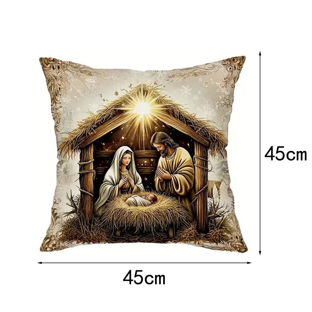 Christianartworkshop Nativity Themed Pillow of 4: Quiet Companion for Living Areas - B - 17.7''*17.7''/45*45cm - image 10
