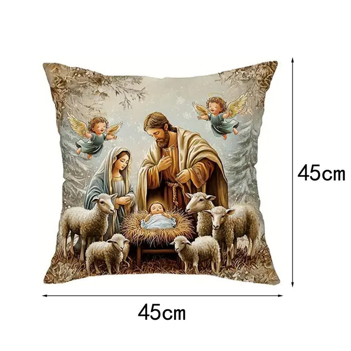 Christianartworkshop Nativity Themed Pillow of 4: Quiet Companion for Living Areas - A - 17.7''*17.7''/45*45cm - image 7