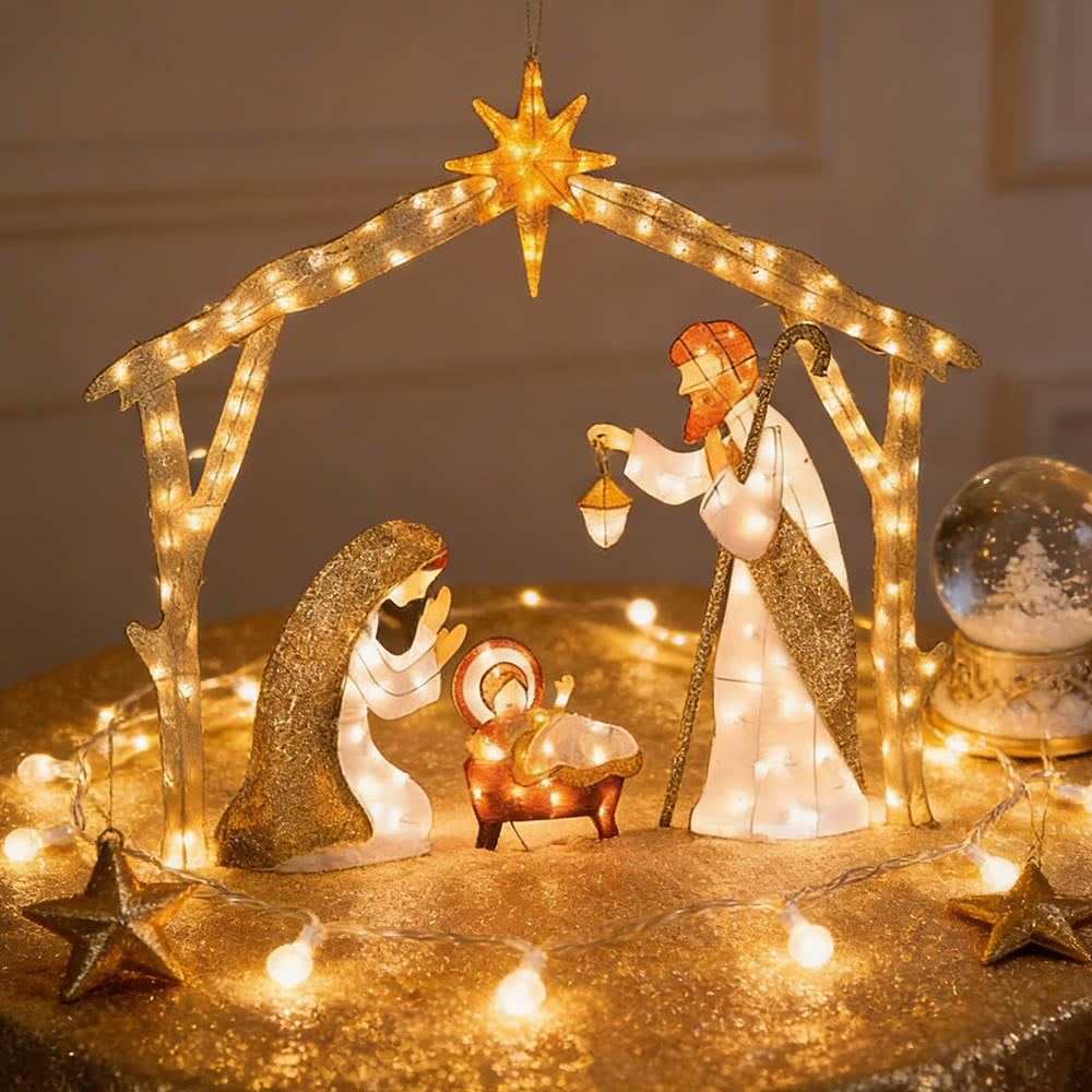 Christianartworkshop Illuminated Nativity Scene: A Glowing Tribute to Christmas Faith & Wonder - image 7