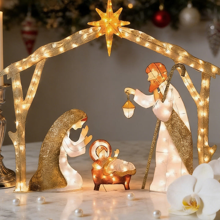 Christianartworkshop Illuminated Nativity Scene: A Glowing Tribute to Christmas Faith & Wonder - image 3