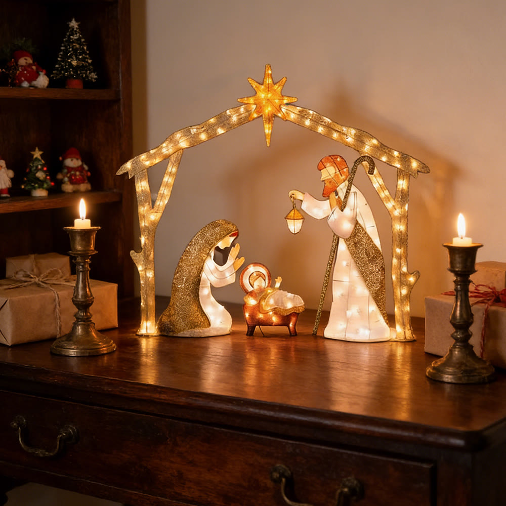Christianartworkshop Illuminated Nativity Scene: A Glowing Tribute to Christmas Faith & Wonder - image 2