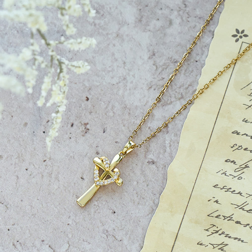 Christianartworkshop Dual - Tone Heart & Cross Necklace with Zircons: Fusion of Love and Faith - image 7