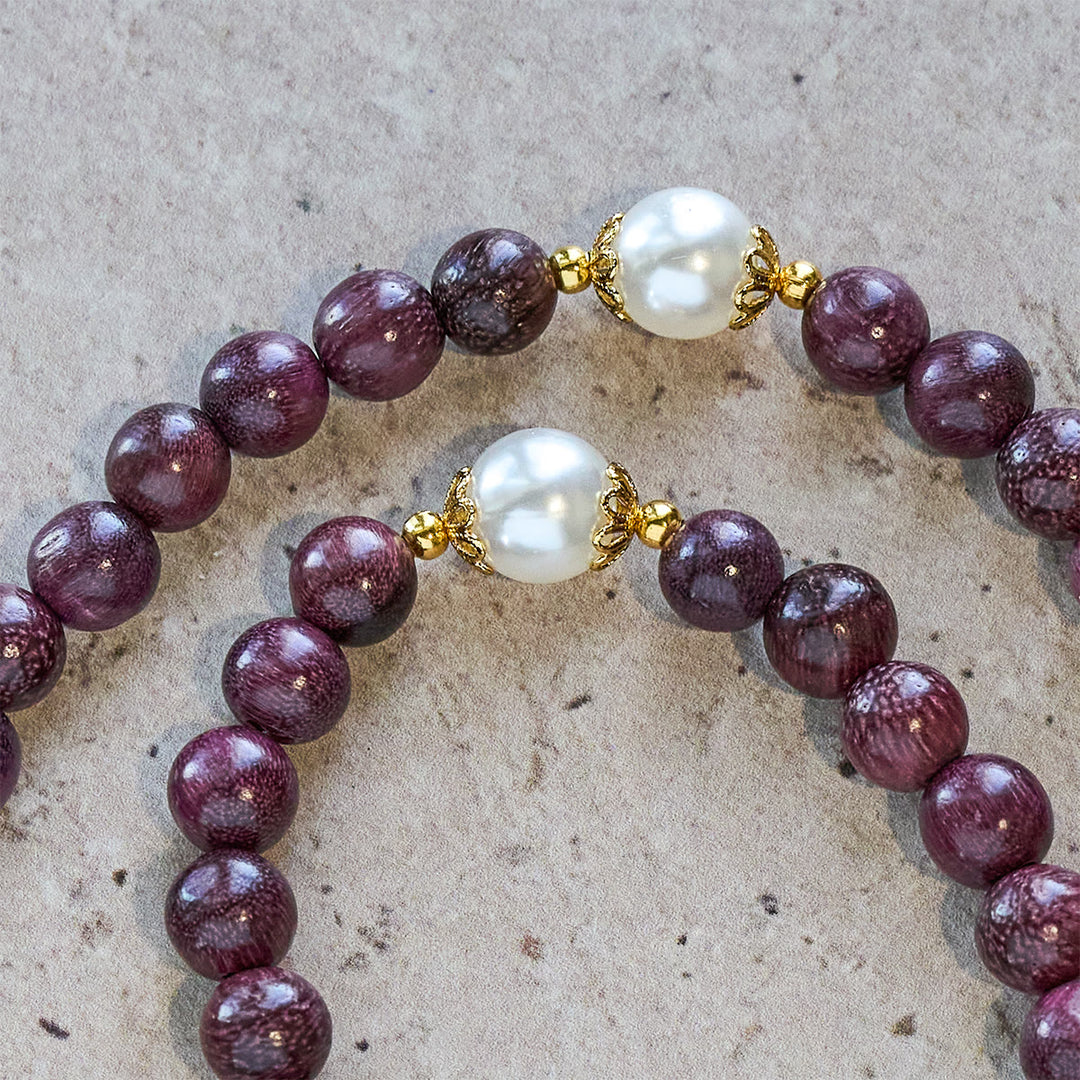 Christianartworkshop Elegant Perilla Wood Devotion Rosary with Our Lady & Crucifix - image 8