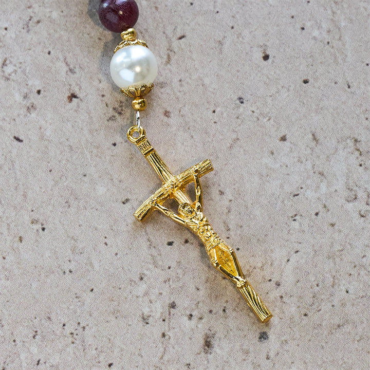 Christianartworkshop Elegant Perilla Wood Devotion Rosary with Our Lady & Crucifix - image 10