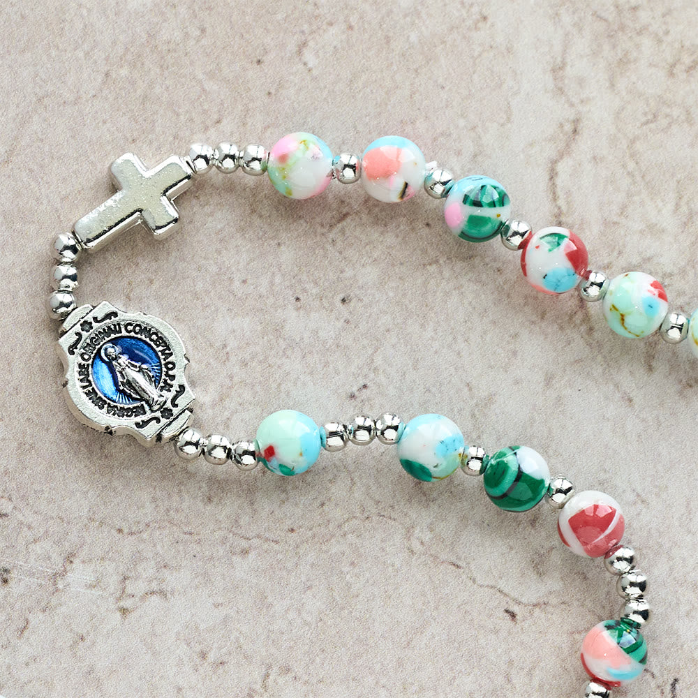 Christianartworkshop 6mm Pastel UV-Glow Rosary Bracelet: Pastel Hues & Illuminated Devotion - image 9