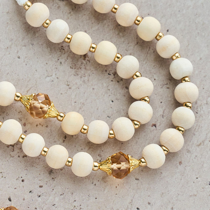 FREE Today: White Wood Bead Rosary with Champagne-Tone Accent: Faith & Calm Reminder for Quiet Moments - image 7