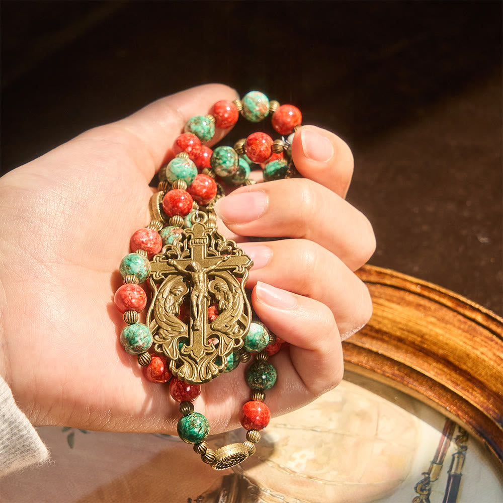 Christianartworkshop Oil-Painting Glass Rosary, Bracelet: Faith & Grace Reminder for Quiet Moments - image 6