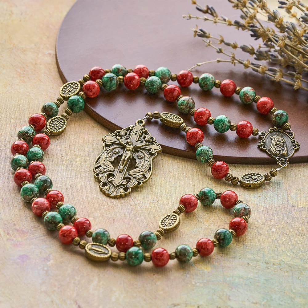 Christianartworkshop Oil-Painting Glass Rosary, Bracelet: Faith & Grace Reminder for Quiet Moments - image 3