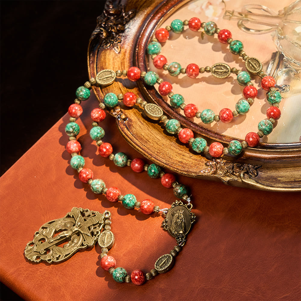 Christianartworkshop Oil-Painting Glass Rosary, Bracelet: Faith & Grace Reminder for Quiet Moments - image 5