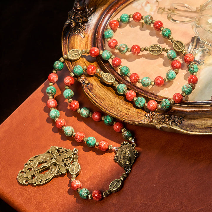 Christianartworkshop Oil-Painting Glass Rosary, Bracelet: Faith & Grace Reminder for Quiet Moments - image 5