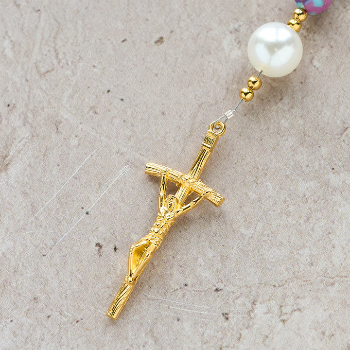 Christianartworkshop Blessed Purple-Blue Emperor Stone Rosary: Carry a Little Warmth in Your Pocket - image 8