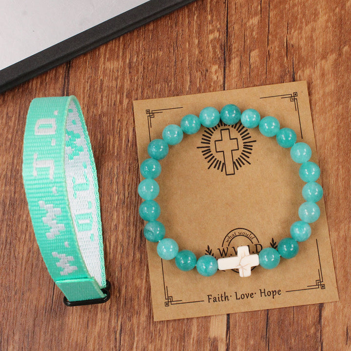 FREE Today: Faith Prompt Bracelet with Cross Bead & WWJD Card: Gift-Ready Keepsake - Green Aventurine - image 14