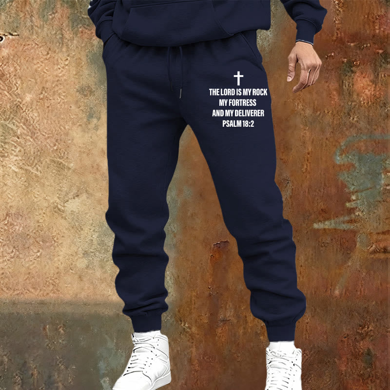 Christianartworkshop Psalm 18:2 with Cross Sweatpants: Daily Wear with Steadfast Faith - image 1