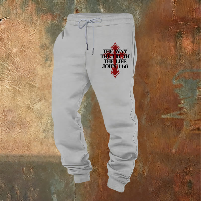 Christianartworkshop John Verse with Cross Sweatpants: Ideal for Church & Casual Days - Light Grey - 2XL - image 13