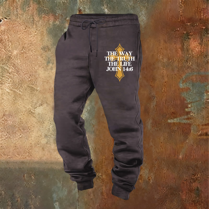 Christianartworkshop John Verse with Cross Sweatpants: Ideal for Church & Casual Days - Dark Grey - 2XL - image 8