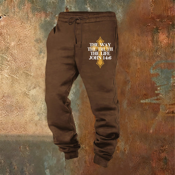 Christianartworkshop John Verse with Cross Sweatpants: Ideal for Church & Casual Days - Brown - 2XL - image 17