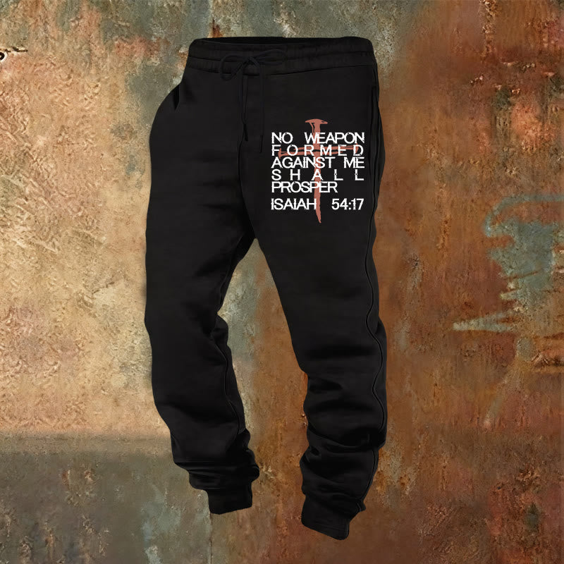 Christianartworkshop Isaiah 54:17 Sweatpants: Faithful Companion for Daily Routines - Black - 2XL - image 5