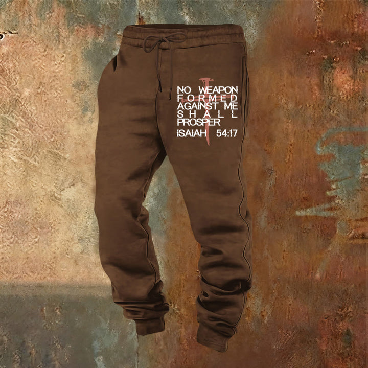 Christianartworkshop Isaiah 54:17 Sweatpants: Faithful Companion for Daily Routines - Brown - 2XL - image 20