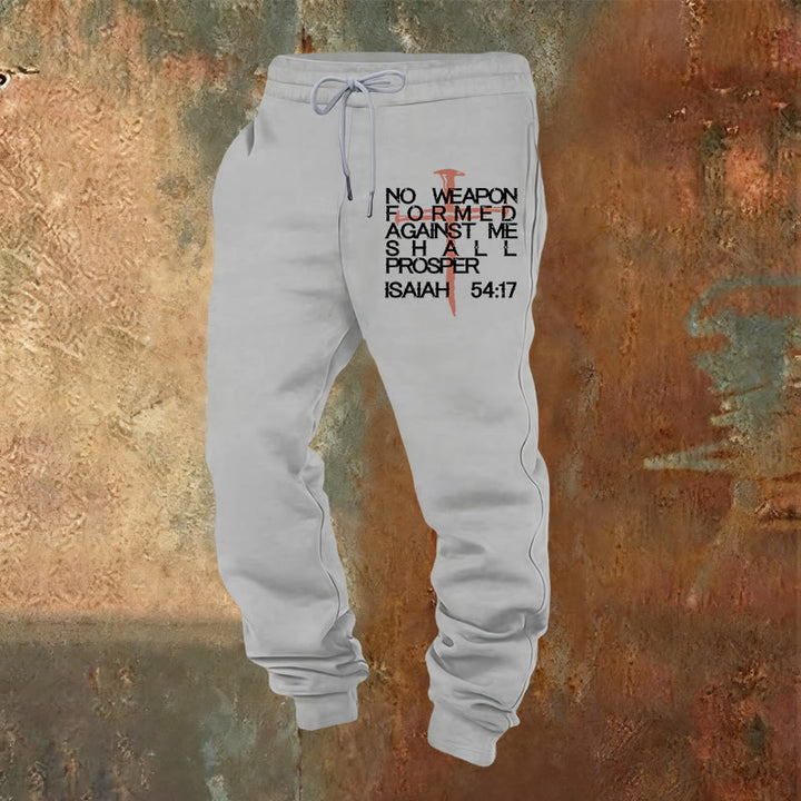 Christianartworkshop Isaiah 54:17 Sweatpants: Faithful Companion for Daily Routines - Light Grey - 2XL - image 17