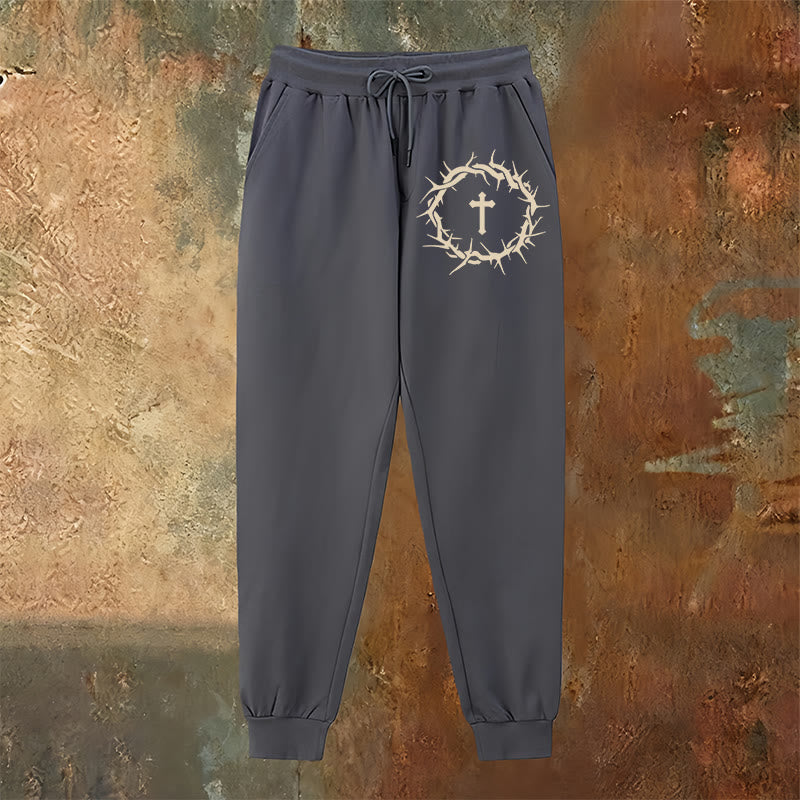 Christianartworkshop Crown of Thorns & Cross Sweatpants: Comfort Woven with Redemptive Grace - image 14