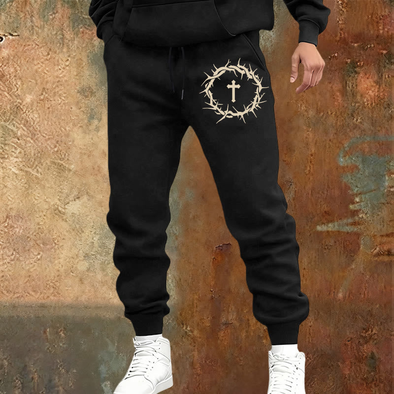 Christianartworkshop Crown of Thorns & Cross Sweatpants: Comfort Woven with Redemptive Grace - image 17