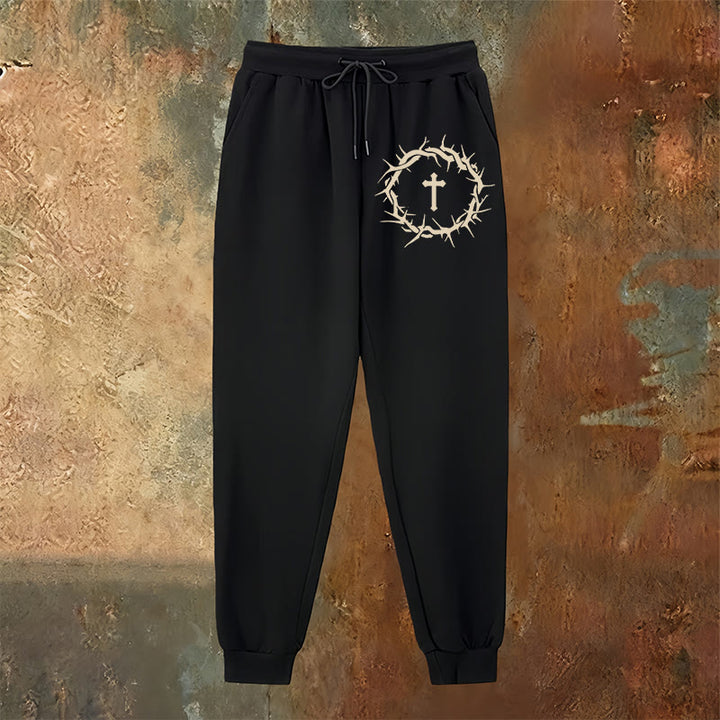 Christianartworkshop Crown of Thorns & Cross Sweatpants: Comfort Woven with Redemptive Grace - image 19