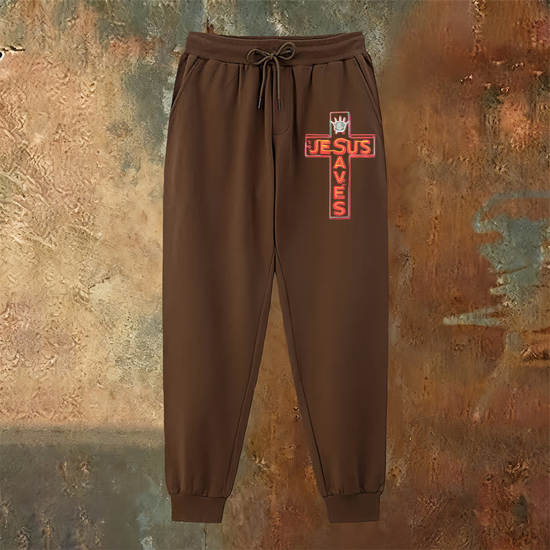 Christianartworkshop Cross & "Jesus Saves" Sweatpants: Daily Wear Tied to His Promise - image 15