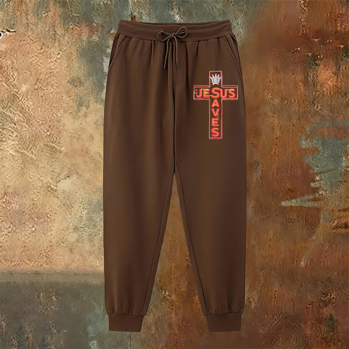 Christianartworkshop Cross & "Jesus Saves" Sweatpants: Daily Wear Tied to His Promise - image 14