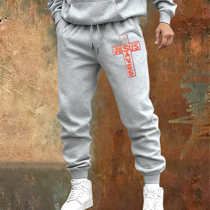 Christianartworkshop Cross & "Jesus Saves" Sweatpants: Daily Wear Tied to His Promise - image 10