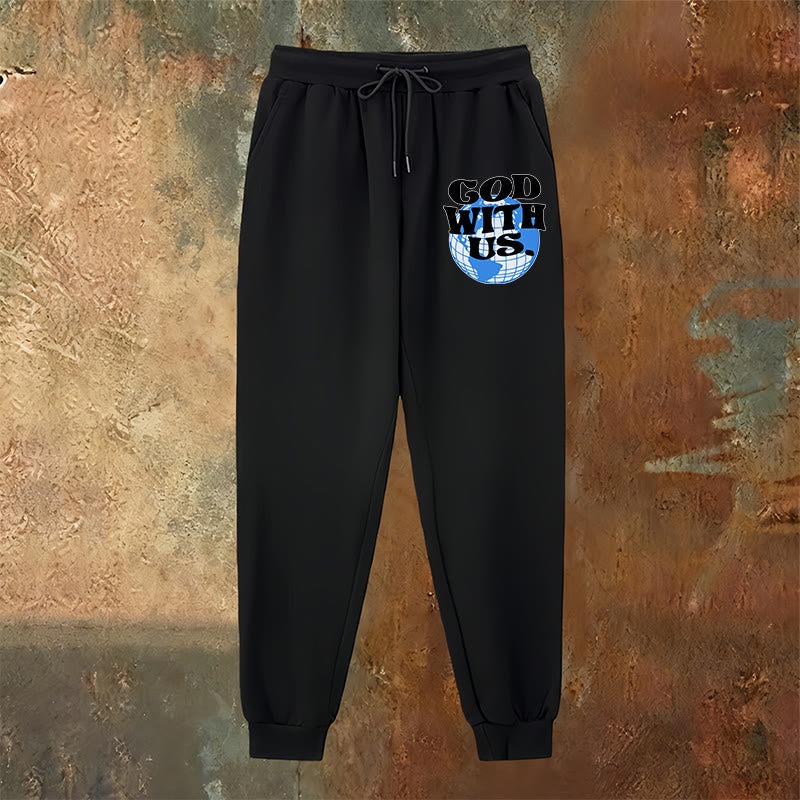Christianartworkshop Globe & God With Us Sweatpants: Cozy Reminders of His Nearness - image 6