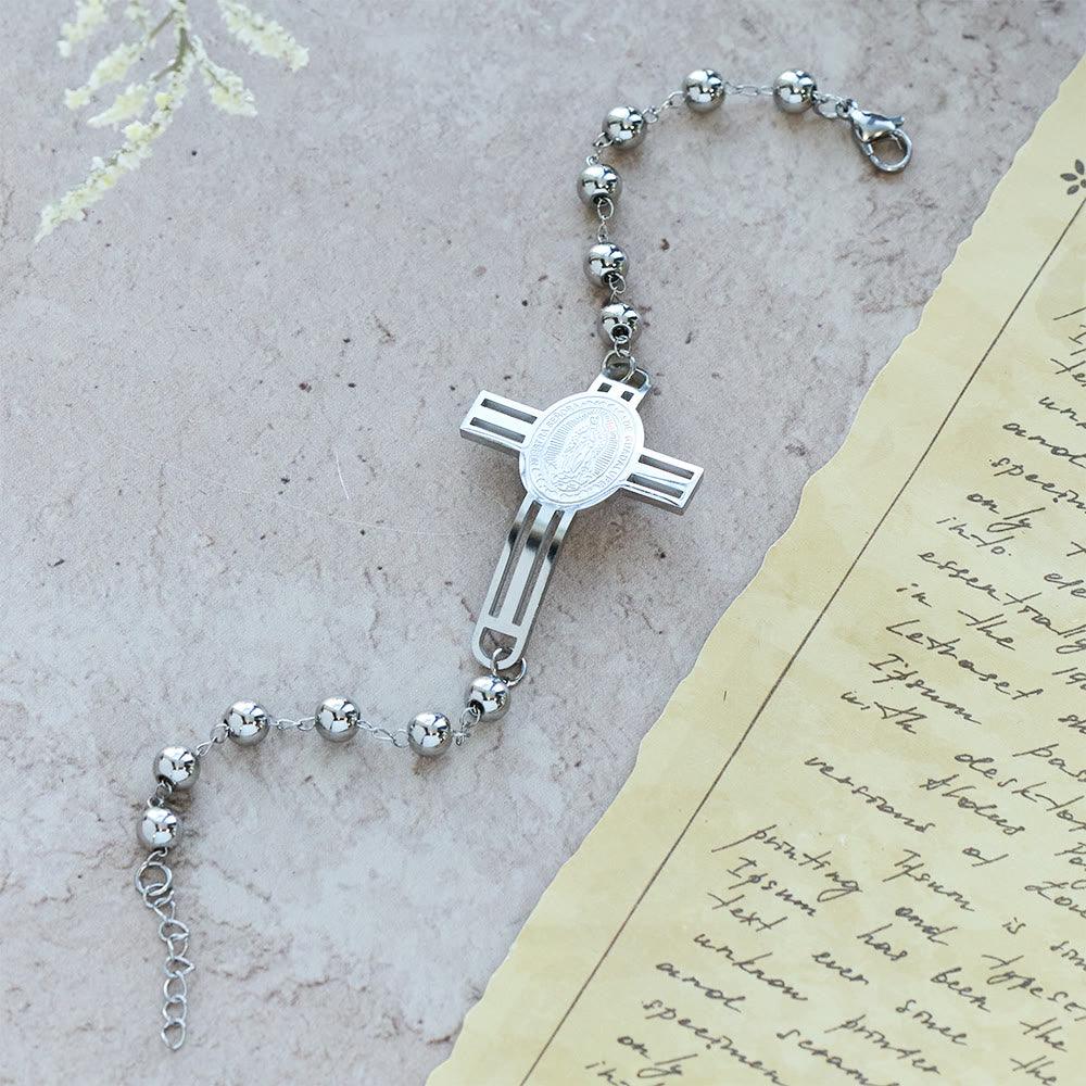 Christianartworkshop Grace-Filled Beaded Bracelet: Cross Charm for Gentle Reminders - image 6