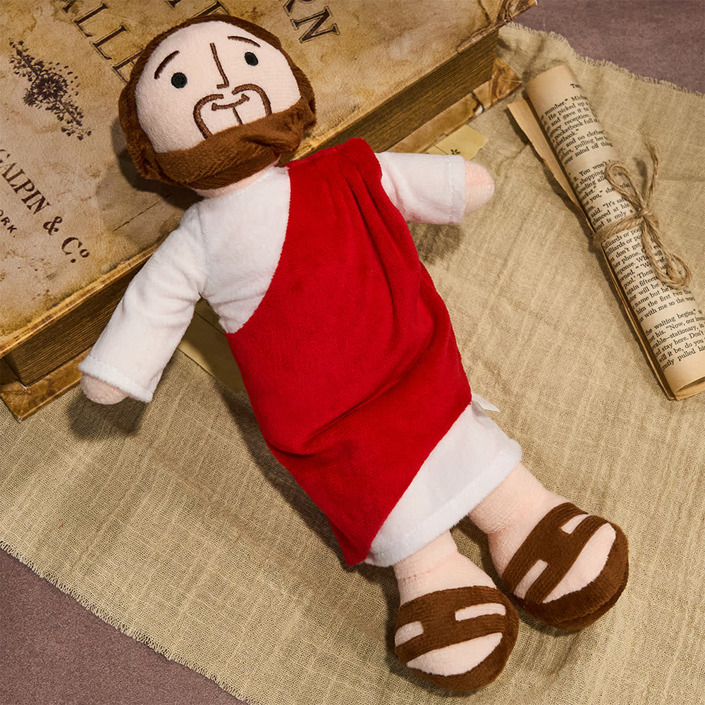 Christianartworkshop Faith-Filled Red Robe Jesus Plush: Soothing Companion for Quiet Moments - Red Robe Jesus - image 0