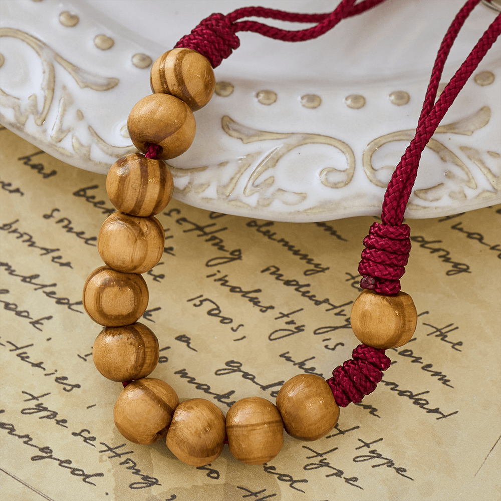 Christianartworkshop Crucifix & St. Benedict Medal Wood Pocket Rosary: Soft Prompt of Peace - image 5