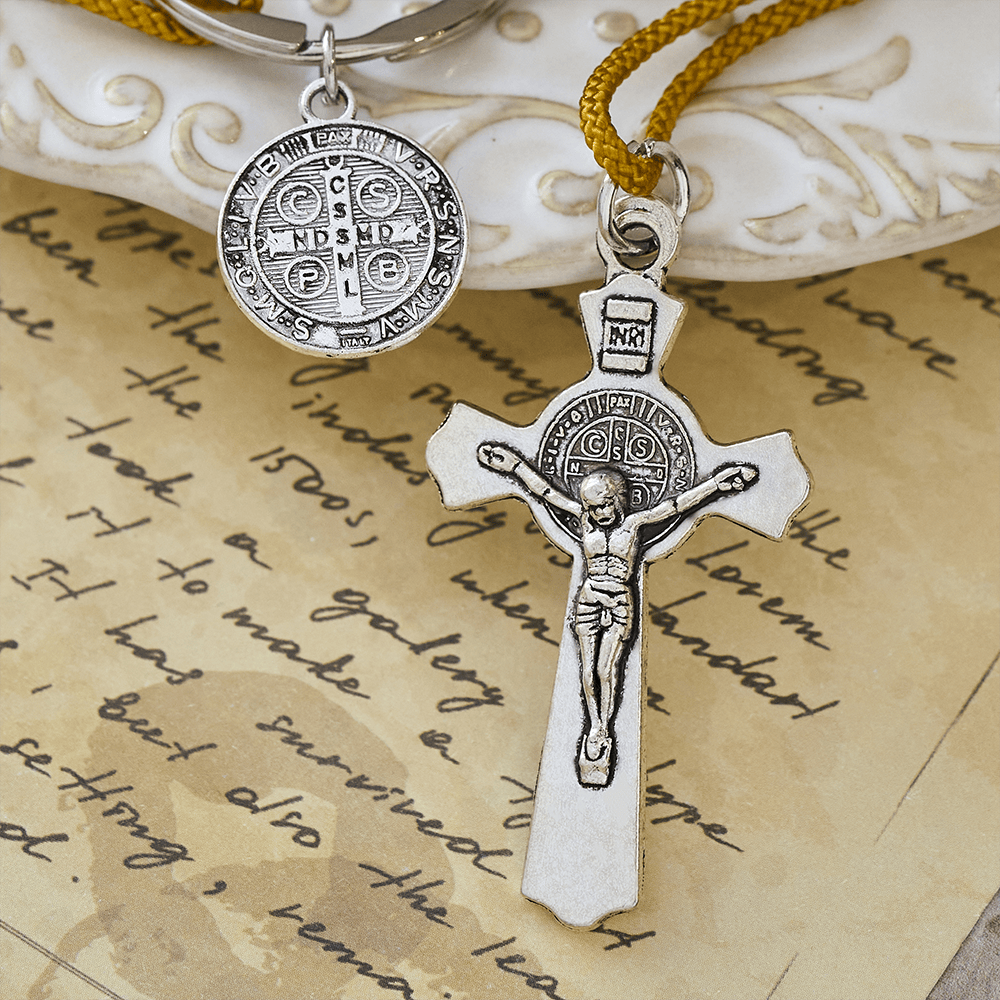 Christianartworkshop Crucifix & St. Benedict Medal Wood Pocket Rosary: Soft Prompt of Peace - image 13