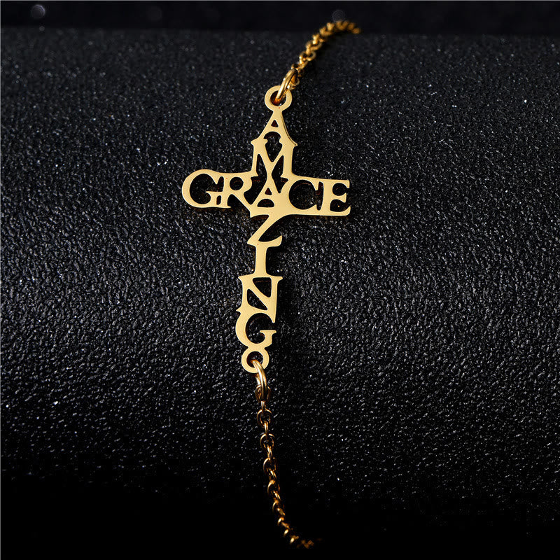 FREE Today: Cross & Faith Bracelet: Delicate Companion of Grace & Hope - AMAZING GRACE - Golden - image 5