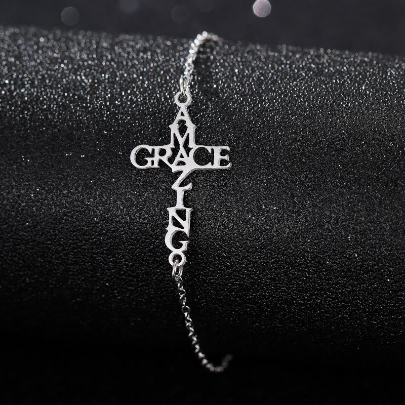 Christianartworkshop Cross & Faith Bracelet: Delicate Companion of Grace & Hope - AMAZING GRACE - Silver - image 11