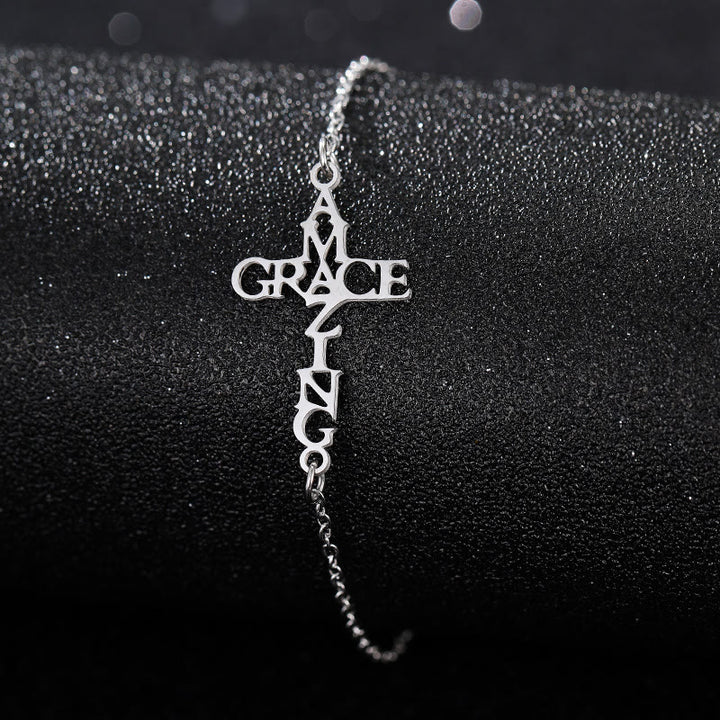 Christianartworkshop Cross & Faith Bracelet: Delicate Companion of Grace & Hope - AMAZING GRACE - Silver - image 11