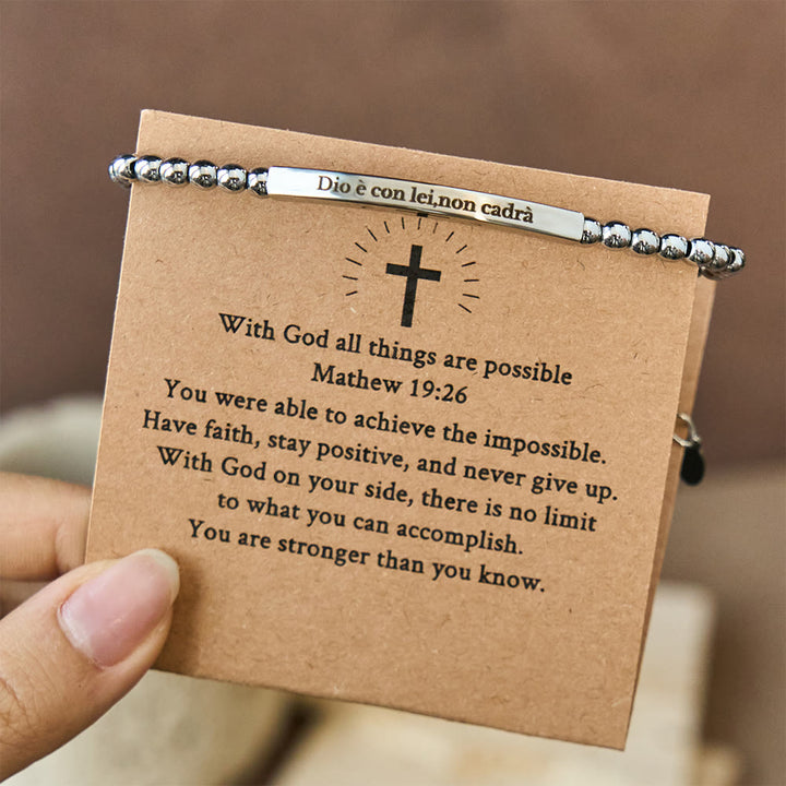 FREE Today: Matthew 19:26 & German Psalm 46:5 Bracelet with Gift Card: Quiet Reminder of Divine Presence - German Salmo 46:5 - image 3