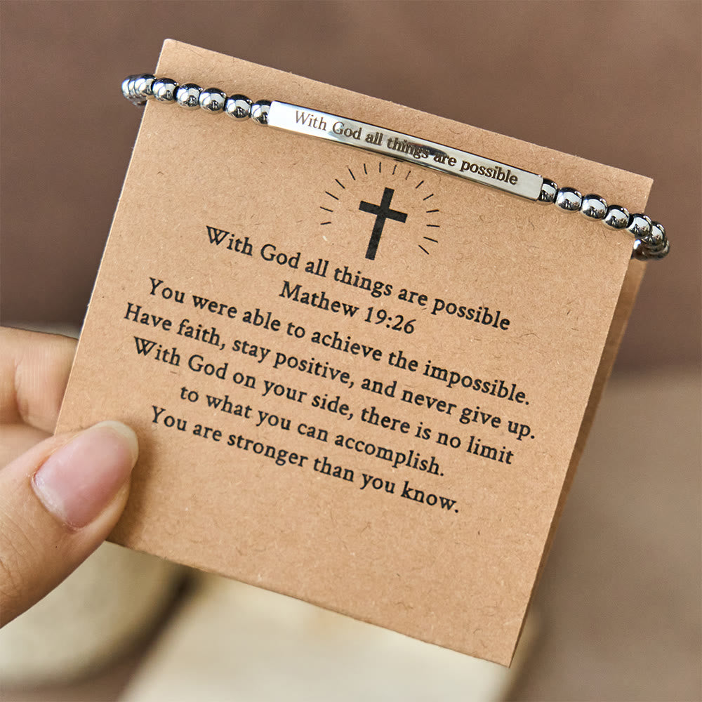 FREE Today: Matthew 19:26 & German Psalm 46:5 Bracelet with Gift Card: Quiet Reminder of Divine Presence - image 1