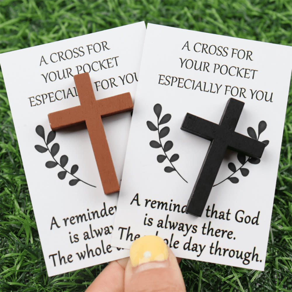 Christianartworkshop God is Always There Pocket Cross: Portable Divine Presence Token - image 0