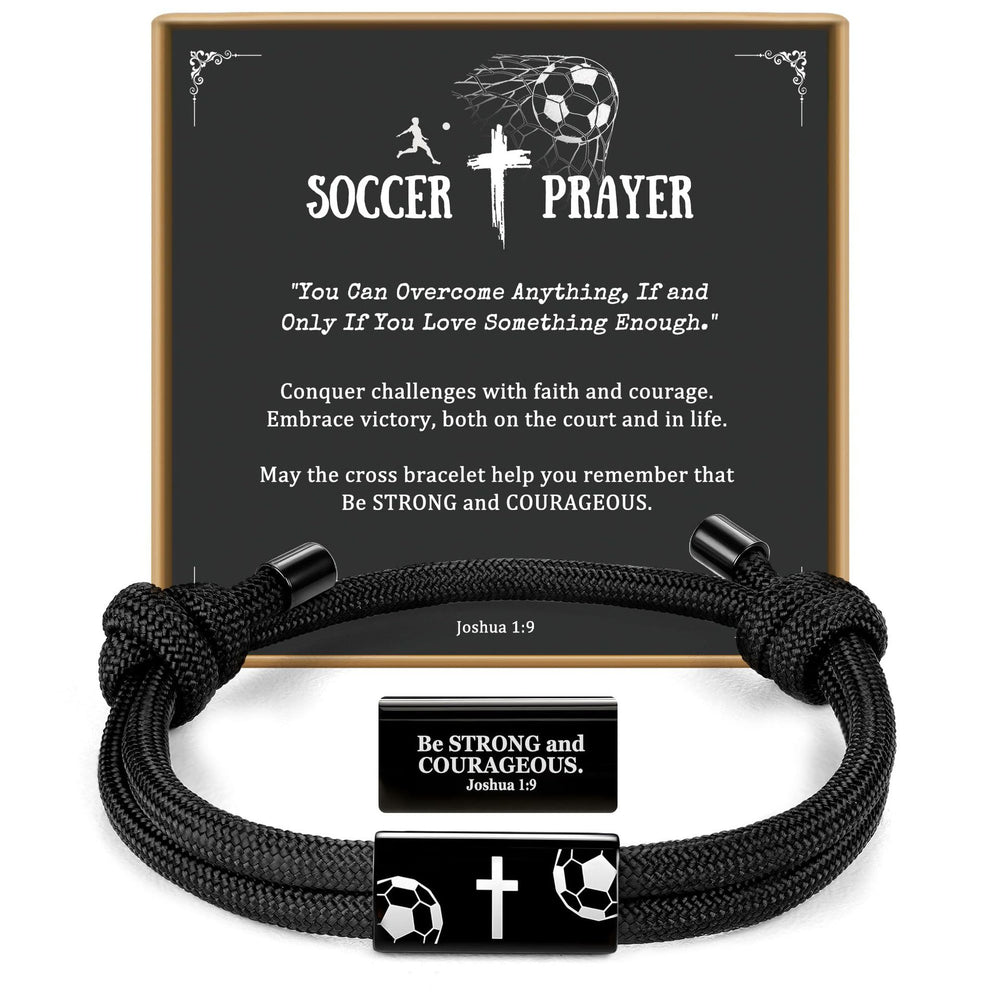 Christianartworkshop Cross Paracord Basketball/Soccer/Baseball Bracelet: Faith & Sport Companion - Soccer - image 1